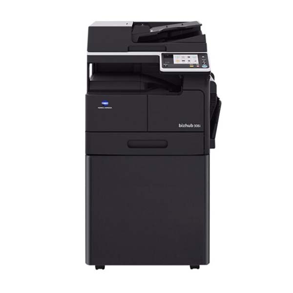 柯尼卡美能达 KONICA MINOLTA bizhub 306i 打印机办公A3黑白复合机打印复印扫描（输稿器+单纸盒+工作台）