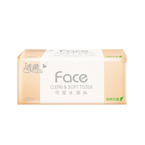 洁柔Face(粉色）天然无香110抽3层抽取式纸面巾（18包）