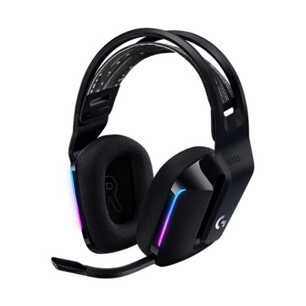 罗技（Logitech）G733 游戏耳机 电竞耳机 电脑耳机头戴式 无线游戏耳机 7.1声道耳机带麦 黑色